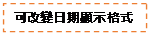 文字方塊: 可改變日期顯示格式